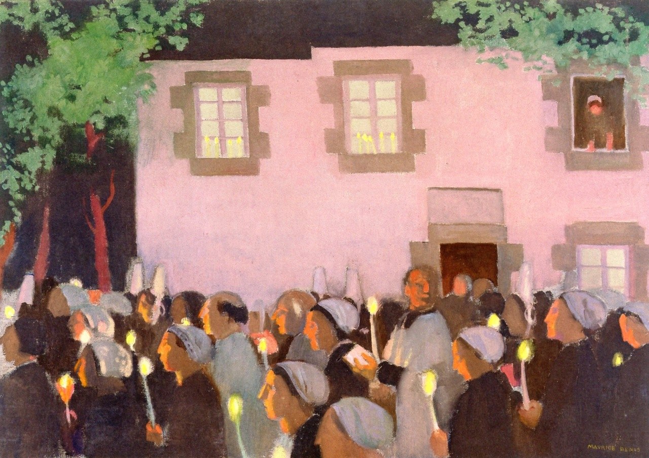 Maurice Denis - Abendprozession bei Folgoet - Evening Procession at Folgoet